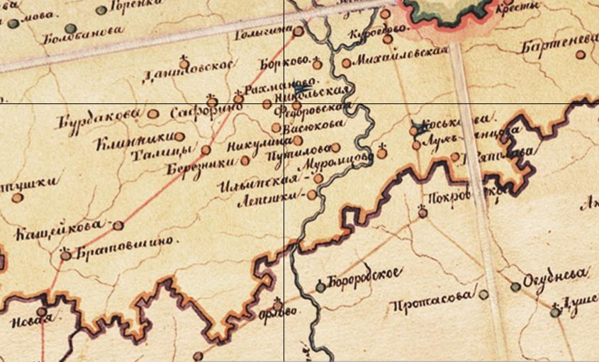 Карта богородского уезда московской губернии 1873 года